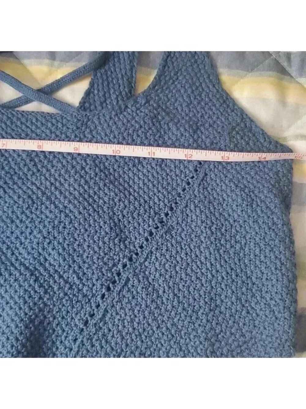 Blue knit crop top - Picture 4 of 7